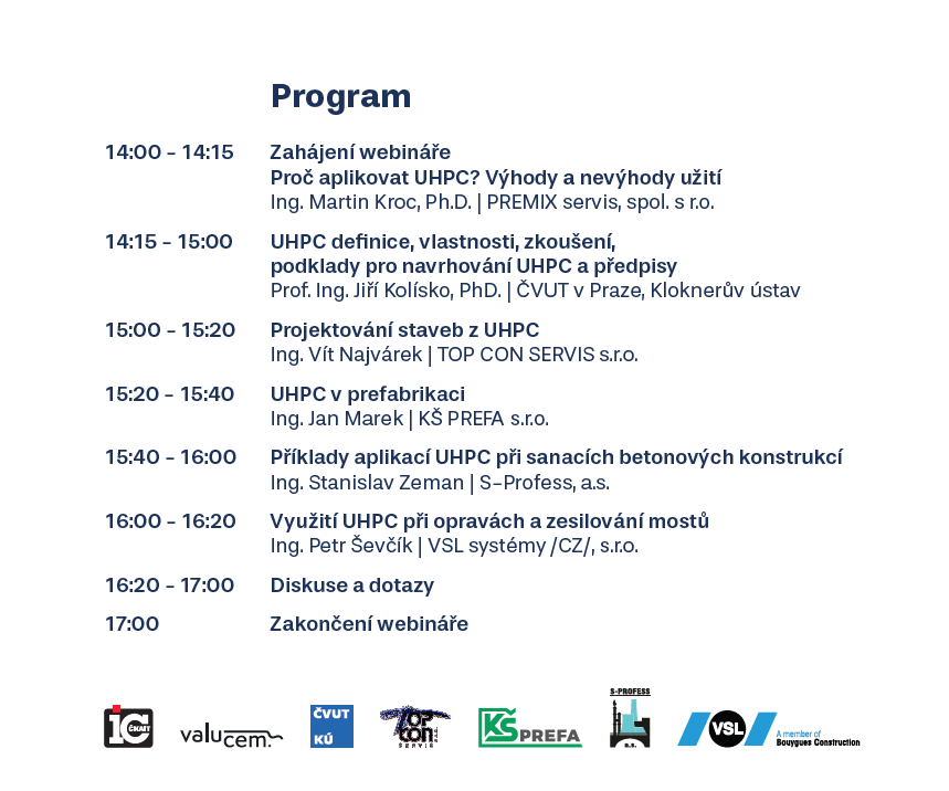 Ultravysokohodnotný beton UHPC program